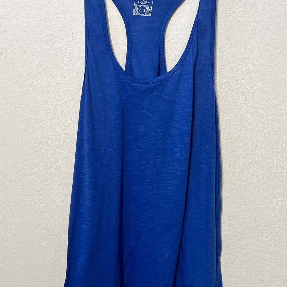Blue Racerback Tank Top
